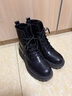 ZHR马丁靴女秋冬复古英伦风靴子女时尚百搭系带短靴女 ES08 黑色 40 实拍图