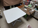 飞旺藤达折叠桌餐桌小户型家用客厅吃饭桌子户外摆摊桌子出租房便携小方桌 暖白色【60*60*50】 实拍图