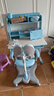 多彩鱼儿童学习桌椅套装书桌写字桌中小学生可升降儿童书桌椅套装 三层加高书架蓝丨80cm桌+工学椅 实拍图