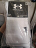 安德玛（Under Armour）篮球袜子 运动袜男女 跑步羽毛球防臭袜中筒棉袜 白色XL码三双装 实拍图
