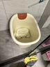 日康（rikang）泡澡桶 儿童洗澡桶婴儿游泳桶家用浴缸浴桶赠浴凳米色 X1002-2 实拍图