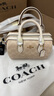 蔻驰（COACH）女包经典标志涂层帆布斜挎包时尚百搭情人节礼物 沙黄色配白色CW329IMXDM 实拍图