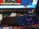 前行者GX 87/104键真机械手感游戏键盘鼠标套装有线静音薄膜键鼠台式电脑网吧笔记本办公背光USB外接外设 黑色-彩虹光键盘【加厚升级版】 实拍图