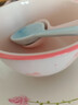 【天天低价】新款釉下彩陶瓷碗餐具套装少女心ins风陶瓷碗勺 【99%人选择】梦幻粉蓝两碗两勺 实拍图