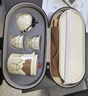 瓷牌茗茶具（cipaiming teaset）旅行茶具套装户外便携式陶瓷快客杯一壶四杯办公室功夫茶壶泡茶 月白《古茗》一壶三杯+便携包 实拍图