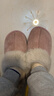 水星家纺棉拖鞋秋冬女男情侣冬季家居棉拖鞋室内保暖棉拖鞋 粉40-41码 实拍图