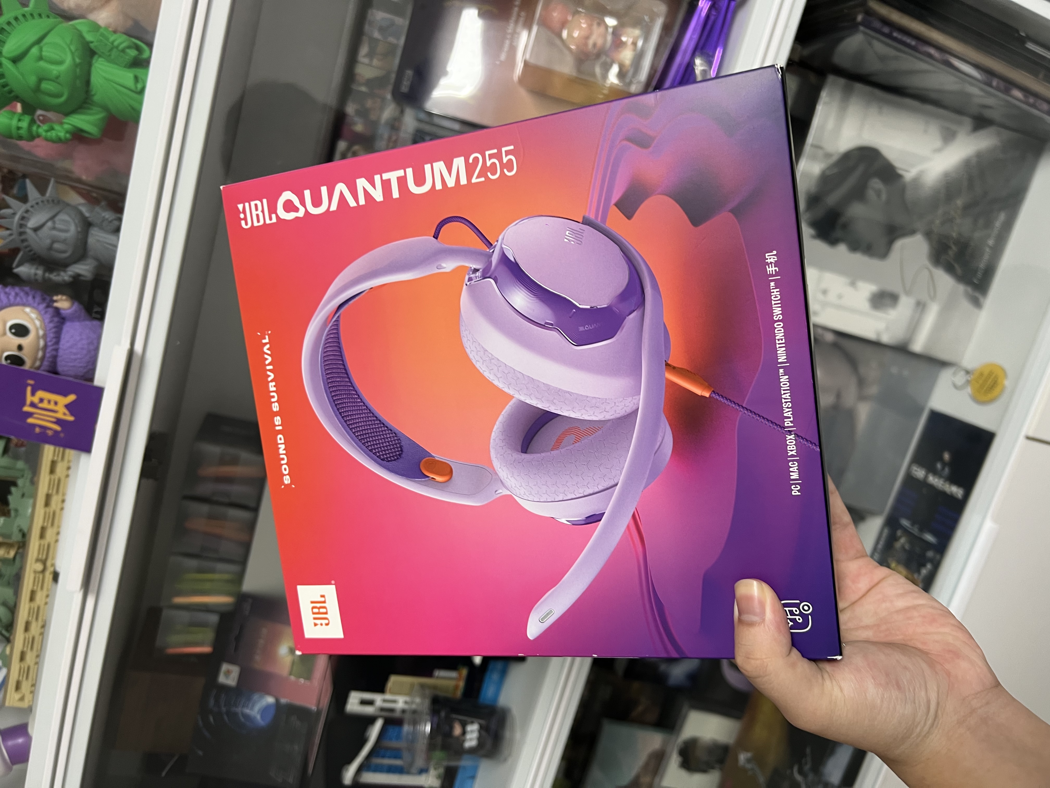 JBL量子风暴QUANTUM255游戏耳机听声辨位吃鸡耳麦三角洲行动耳机fps耳机 头戴式耳机外设 Q255 Quantum255 青黛紫【人体工学轻量佩戴】 实拍图