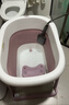 世纪宝贝（babyhood）儿童泡澡桶 婴儿洗澡盆游泳桶加大号折叠浴桶0-15岁赠浴凳 319紫 实拍图