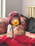 Kimmy英国宝宝红色帽子秋冬季保暖加厚针织护耳帽女儿童防风毛线新年帽 大彩球三只花 红色 帽围45-49cm/参考年龄5个月-2岁 晒单实拍图