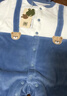 拉比婴儿衣服连体衣秋冬男童女加厚保暖哈衣连帽夹棉宝宝爬服金貂绒 全开蓝色 59cm 实拍图