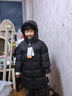 保姆鹅  【风墙】儿童羽绒服宝宝中长款护脸加厚外套保暖童装[NG2664] 炭黑 100 实拍图