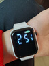 其他品牌高颜值LED手表时尚方形学生科技感超强夜光数字个性运动 白色 实拍图