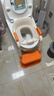 世纪宝贝（babyhood）儿童马桶辅助器 宝宝阶梯架坐便圈扶手架座便器 PU软坐垫 清新橙 实拍图
