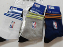 NBA袜子男士中筒时尚运动袜秋冬毛圈加厚毛巾底防滑跑步篮球棉袜3双 实拍图