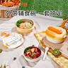 日康保温饭盒 外出辅食碗宝宝碗吸盘碗316不锈钢餐具套装 C1017 黄色  实拍图