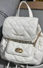 CHARLES&KEITH菱格大容量柔软多用背包书包双肩包包女包生日礼物CK2-60151400 Cream奶白色 S 实拍图