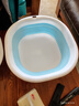 洁丽雅旅行折叠盆洗脸盆出差家用宿舍便携式旅游水盆泡脚北欧蓝-中号 实拍图