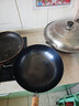 臻三环章丘铁锅手工锻打炒锅无涂层炒菜锅不易粘锅圆底熟铁锅木把32cm 实拍图