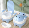 小哈伦儿童马桶婴儿坐便器婴幼儿尿盆小孩宝宝小便器3D软垫坐垫天蓝 实拍图