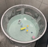 iuu婴儿游泳桶免安装 儿童洗澡桶 可折叠泡澡桶家用新生儿游泳池浴桶 【免安装-透明】巨无霸+泳圈+浴袋 母婴级面料，耐磨稳固防变形 实拍图