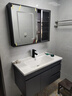 恋派浴室柜 陶瓷一体盆卫生间洗脸盆柜组合悬挂式洗漱台智能洗手盆柜 【智能镜柜】珠光灰+陶瓷盆 90cm 实拍图