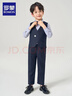 罗蒙儿童礼服男童西装套装英伦风男宝生日宴西服花童演出服 藏青色160 实拍图