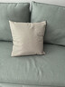 皮尔卡丹（pierre cardin）抱枕靠垫 纯色亚麻沙发抱枕靠垫套加厚仿亚麻 米白色 45*45cm 实拍图