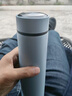 304不锈钢智能温显保温杯500ml测温小容量便携带显示茶水分离水杯 经典非显温【天蓝】 实拍图