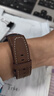 红昭愿适用华为手表表带真皮watch4 Pro watch3 GT6 GT5 GT4 GT3 GT2 Pro buds 46mm表盘男款时尚腕带 山茶棕【22mm接口】 适配：华为手表watch4/p 实拍图
