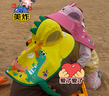 Kocotree儿童防晒帽夏宝宝遮阳帽男童女童渔夫太阳帽子防紫外线大帽檐 IP卡通小恐龙(立体版) M码：头围51-52CM，建议2-5岁 实拍图