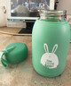 【京东物流送货上门】萌萌兔卡通水杯女牛奶玻璃杯创意便携杯子 绿色萌萌兔 330ml 1只 实拍图