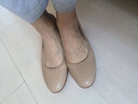 金利来（Goldlion）【新年礼物】女鞋坡跟圆头牛皮浅口一脚蹬单鞋G662320016杏色38 实拍图