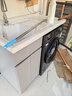 【京喜甄选】阳台洗衣柜蜂窝铝一体台盆洗衣池滚筒洗衣机柜浴室柜 灰色110CM单独下柜+双下水+抽拉水龙头【备注左右盆】 实拍图