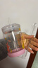富光玻璃杯家用儿童牛奶杯子带刻度吸管水杯 宝宝冲泡奶粉杯带把手 实拍图