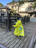 牧萌儿童雨衣带书包位男童女童女孩加长全身学生雨披 黄色恐龙 XL 实拍图