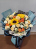 艾斯维娜情人节鲜花速递向日葵混搭花束生日礼物全国同城配送 向日葵香槟韩式花束 实拍图