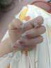 美肤语美甲贴片穿戴甲(月下芭蕾)短款猫眼假指甲果冻胶可拆带工具MF8340 实拍图