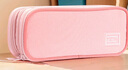 得力横式翻折磁吸防脏污学生笔袋 时尚痛层高颜值简约大容量文具收纳袋 便携手提文具盒 粉色开学必备 实拍图