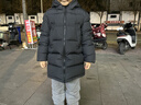 保姆鹅  【风墙】儿童羽绒服宝宝中长款护脸加厚外套保暖童装[NG2664] 炭黑 140 实拍图