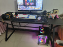 甄严选电脑桌台式电竞桌椅套装组合桌子办公家用桌学习桌书房书桌写字桌 【黑架+黑碳纤纹面】单桌140*60 实拍图