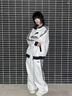 鹿王恋雪美式立领棒球服外套女春秋季2026年新款宽松百搭情侣休闲夹克上衣 3081浅灰色36 L 实拍图