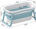 世纪宝贝（babyhood）泡澡桶折叠加厚大人家用全身可坐浴桶成人浴缸 儿童游泳桶322蓝 实拍图