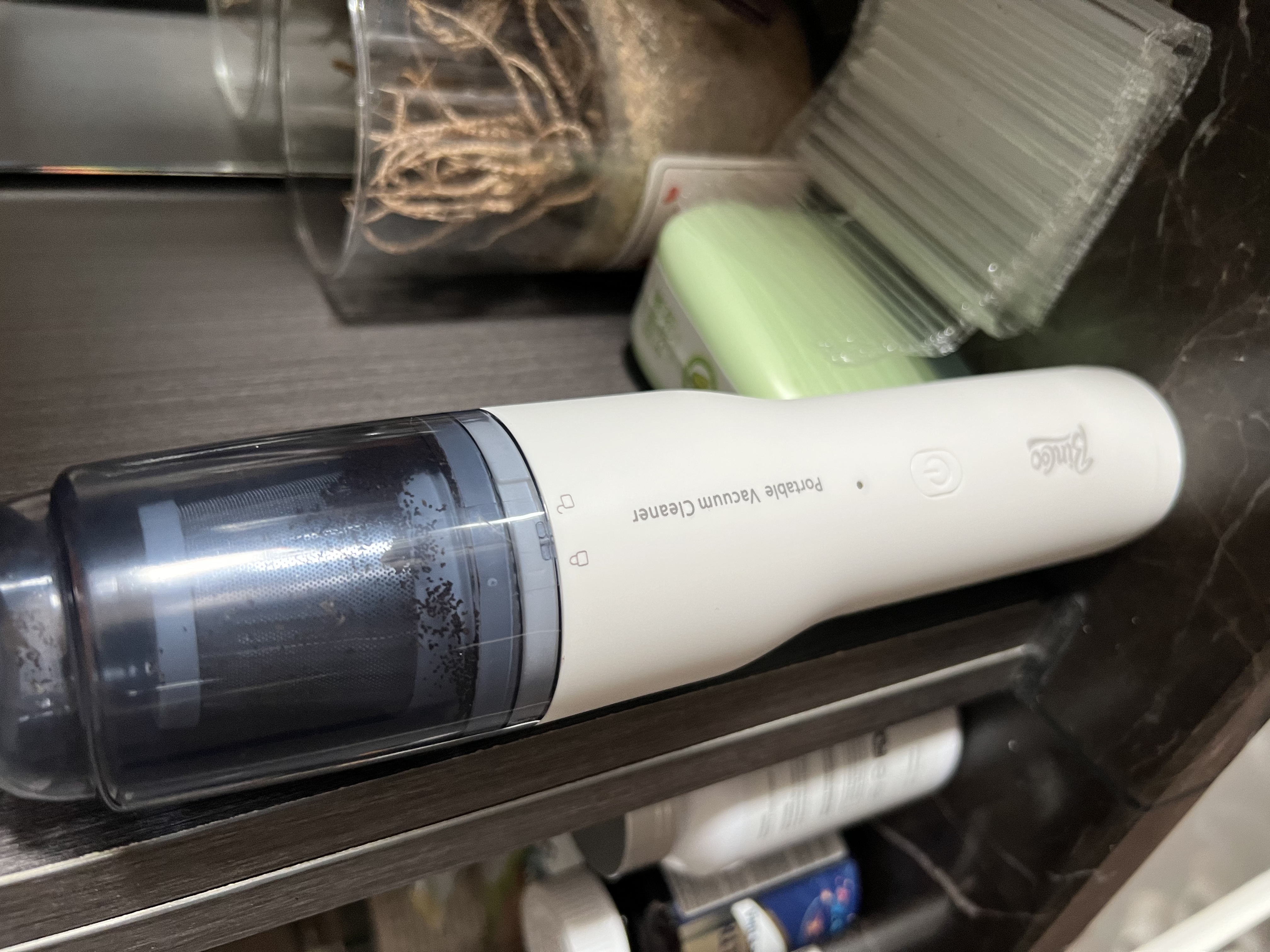 Bincoo咖啡吸粉器吧台咖啡机吸尘器桌面清洁器小型无线充电吸粉机 白色清洁器-吸吹两用 实拍图