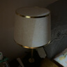 宅品（home taste）轻奢床头灯简约现代卧室触摸感应调光美式台灯复古家用床台灯床头 【金边亚麻罩】 触摸双色+无极调光+带按钮双控9W 实拍图