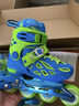 乐秀（ROADSHOW）轮滑鞋儿童专业可调滑冰鞋男女童初学者轮滑鞋3-6-12岁RX1S溜冰鞋 全闪蓝绿单鞋【送轮滑包大礼包】 L 大码(36-39适合8岁+) 实拍图
