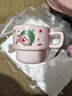 可爱小海狸露比粉色少女心马克杯咖啡杯情侣陶瓷水叠叠杯早餐 粉色西瓜海狸 280ML 1个 实拍图
