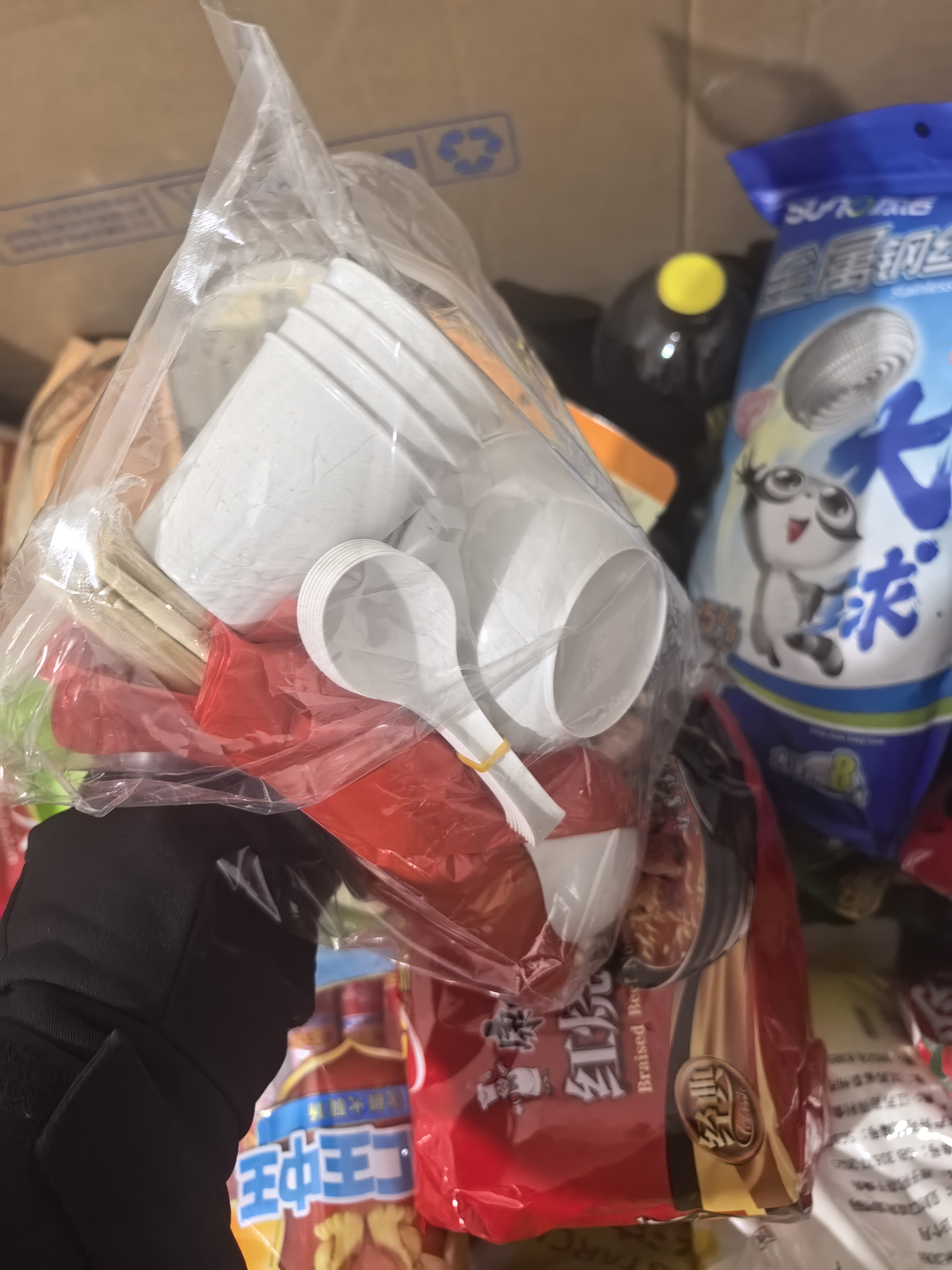 俱享生活一次性餐具套装户外野餐露营环保碗和筷勺盘碟茶杯桌布7件套8人份 实拍图