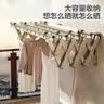 卡瑞琪（COURAGE）阳台伸缩晾衣架室外推拉式晒衣架壁挂折叠晾衣杆窗户外凉衣晒架 香槟色 三杆2米加筋杆+升级支架 实拍图