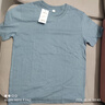 重磅纯棉短袖t恤男高档纯色印花休闲基础款内搭半袖打底衫 雾霾蓝 M  105-125斤 实拍图