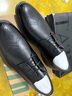 百思图通勤商务皮鞋舒适牛皮男士正装鞋婚鞋25002AM5黑色（布洛克款）42 实拍图